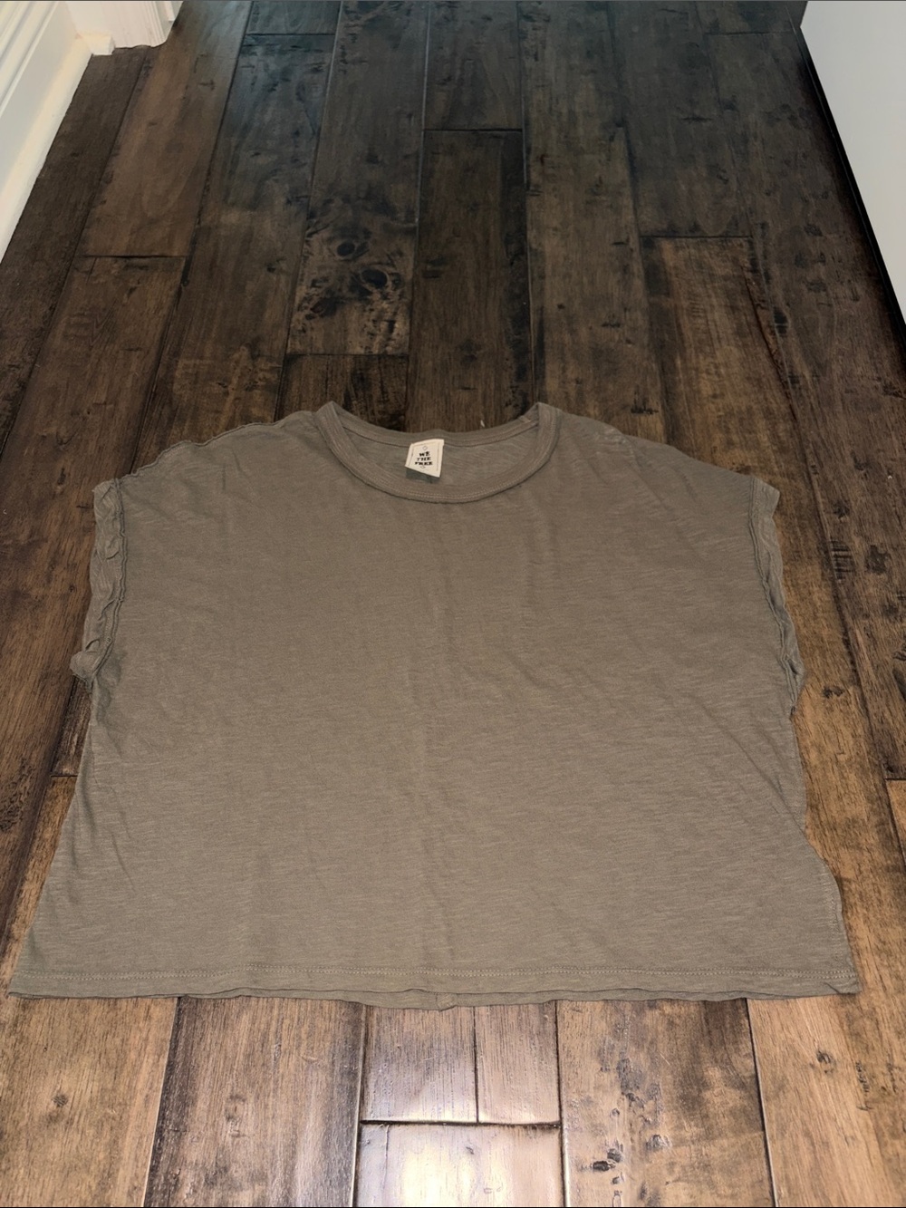 Free People Soft Olive Boxy Tee